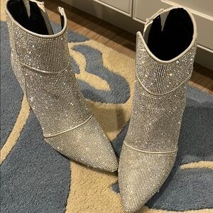 Elegant Silver Ankle Boots